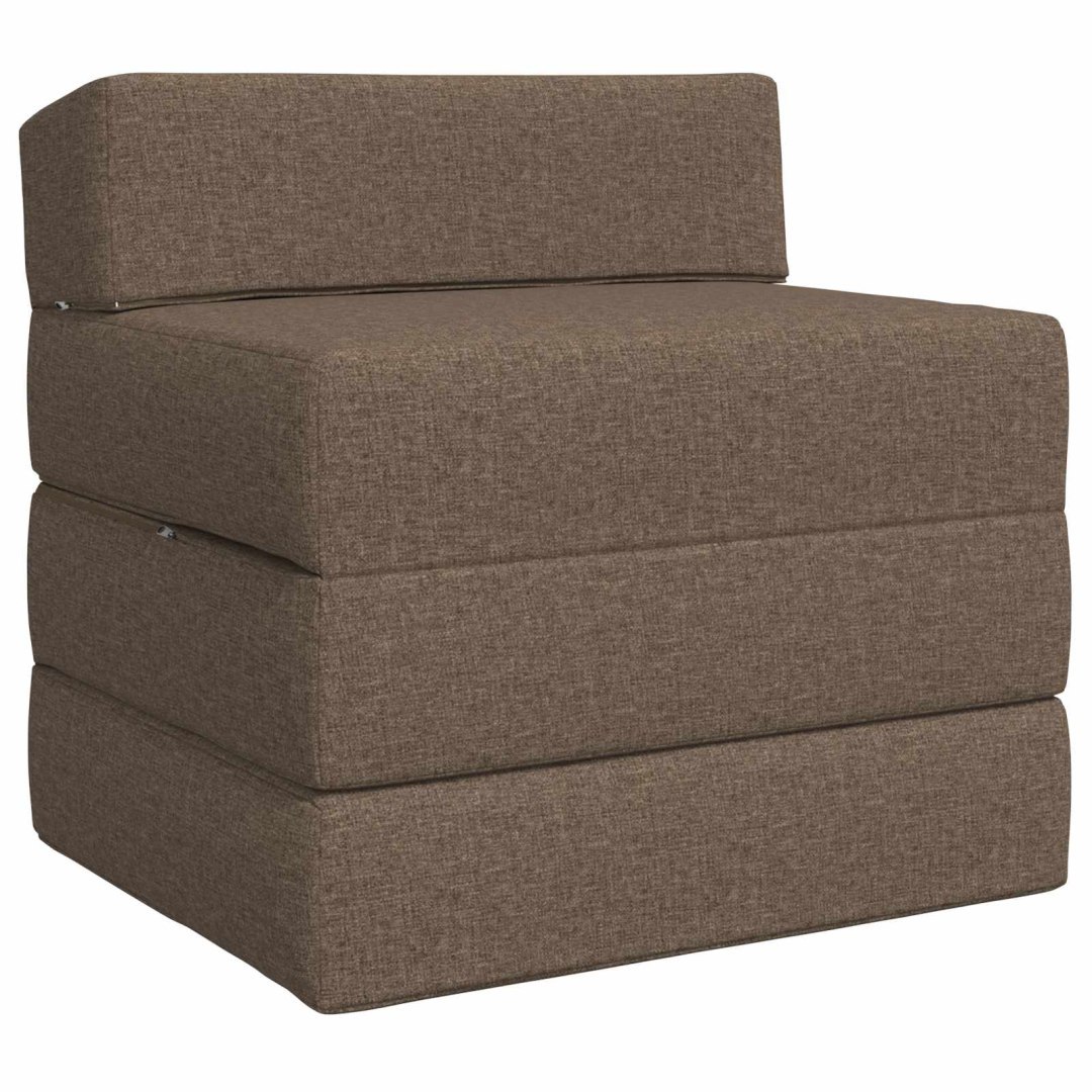 Składana Sofa Łóżko Szarobeżowy 70 x 60 x 63 cm tkanina