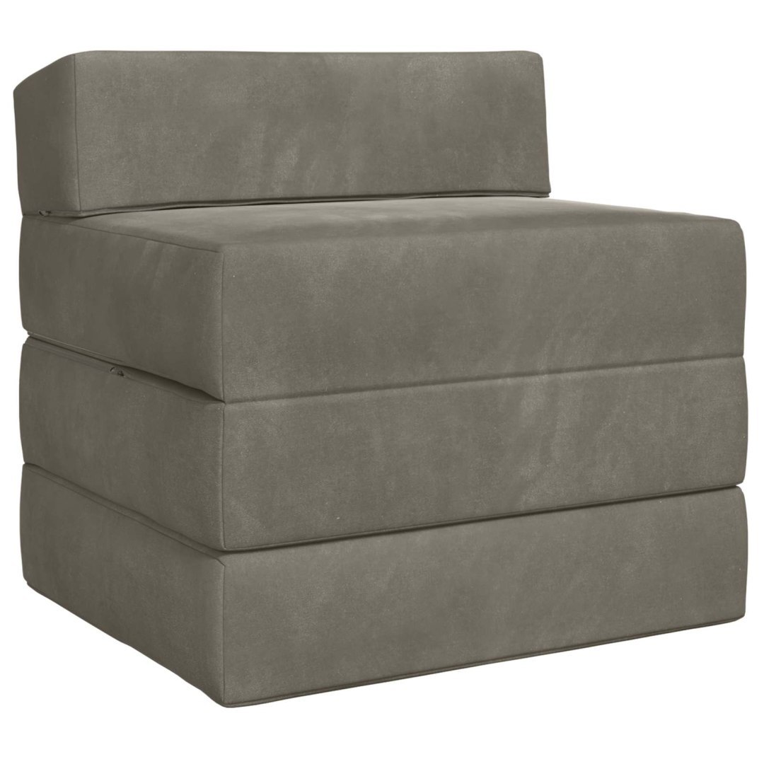 Składana Sofa Łóżko jasnoszary 70 x 60 x 63 cm Welur