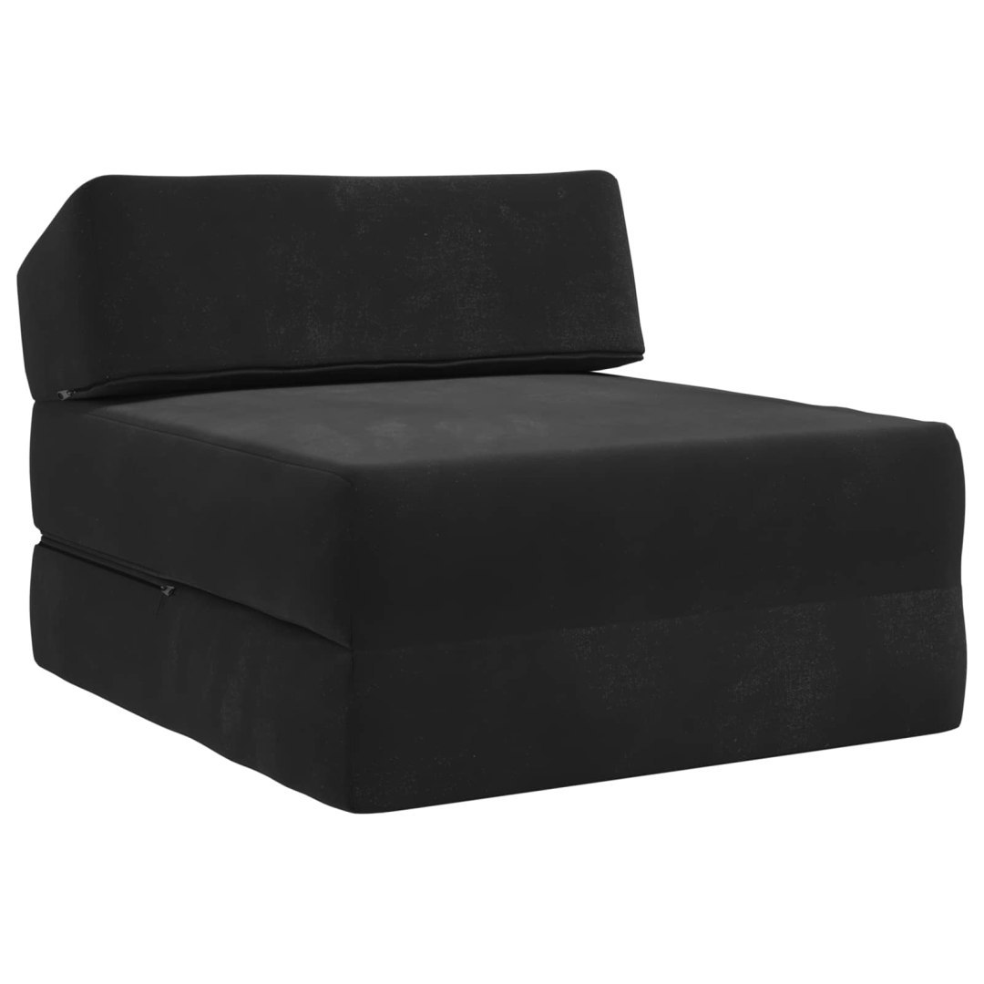 Składana Sofa Łóżko Czarny 60 x 70 x 41 cm tkanina