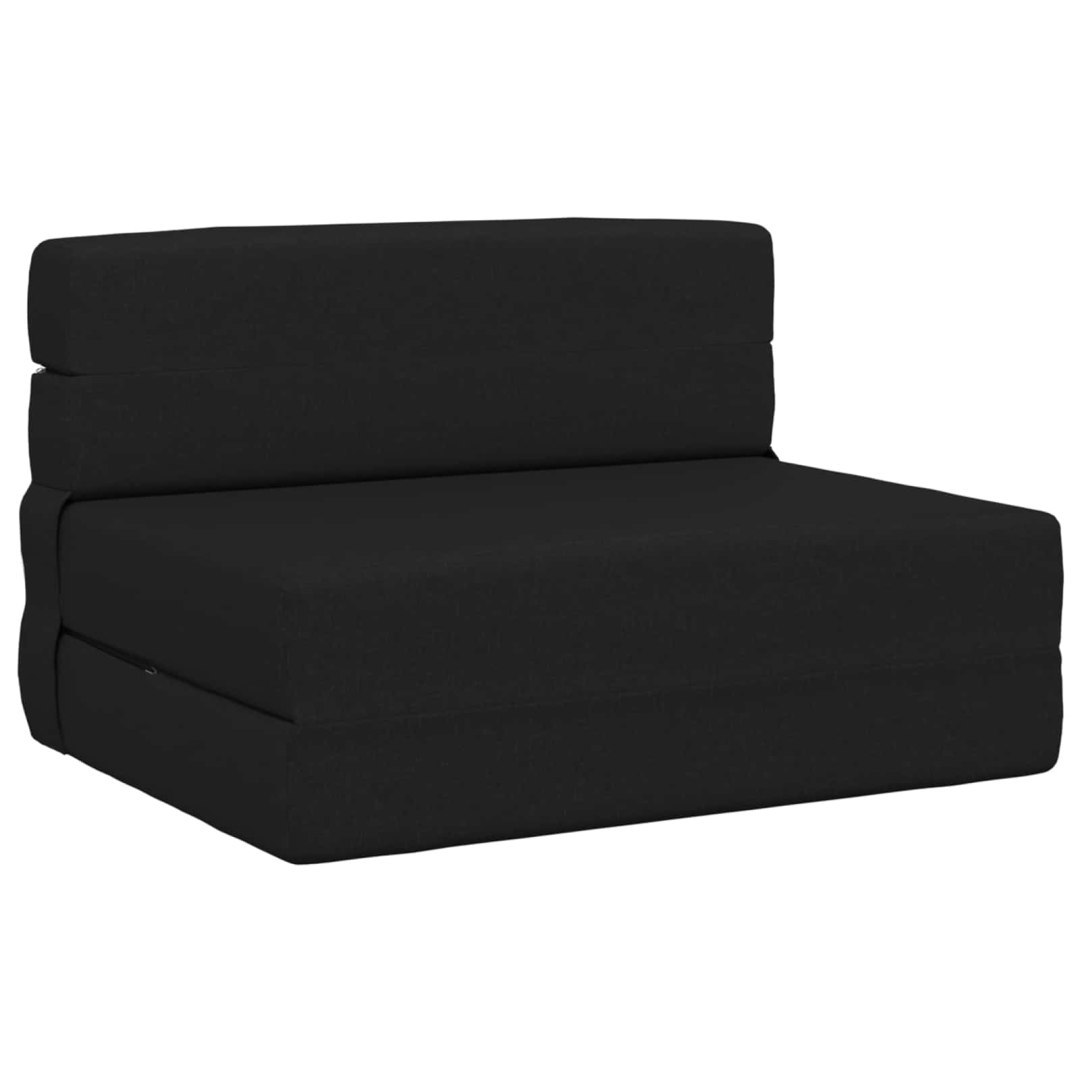 Składana Sofa Łóżko Czarny 70 x 72 x 60 cm tkanina