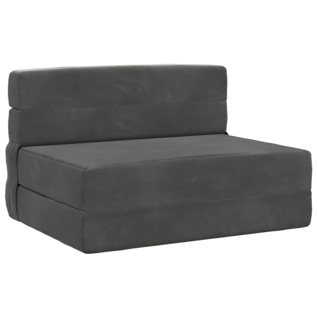Składana Sofa Łóżko ciemnoszary 70 x 80 x 60 cm tkanina