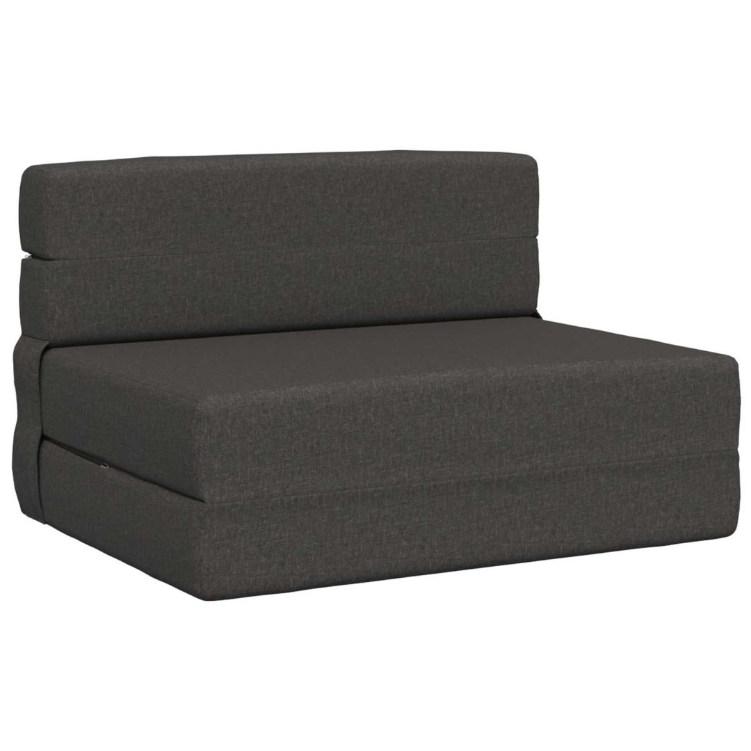 Składana Sofa Łóżko ciemnoszary 100 x 80 x 60 cm tkanina