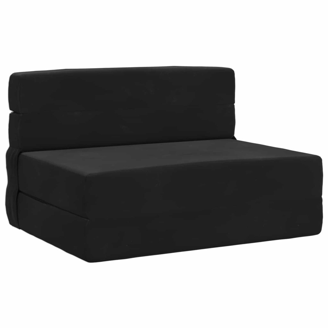 Składana Sofa Łóżko Czarny 100 x 80 x 60 cm tkanina