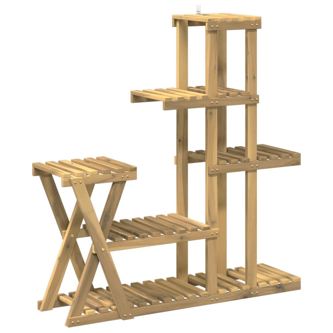 Stojak na rośliny Biały 95 x 25 x 101,5 cm Lite Drewno Akacji
