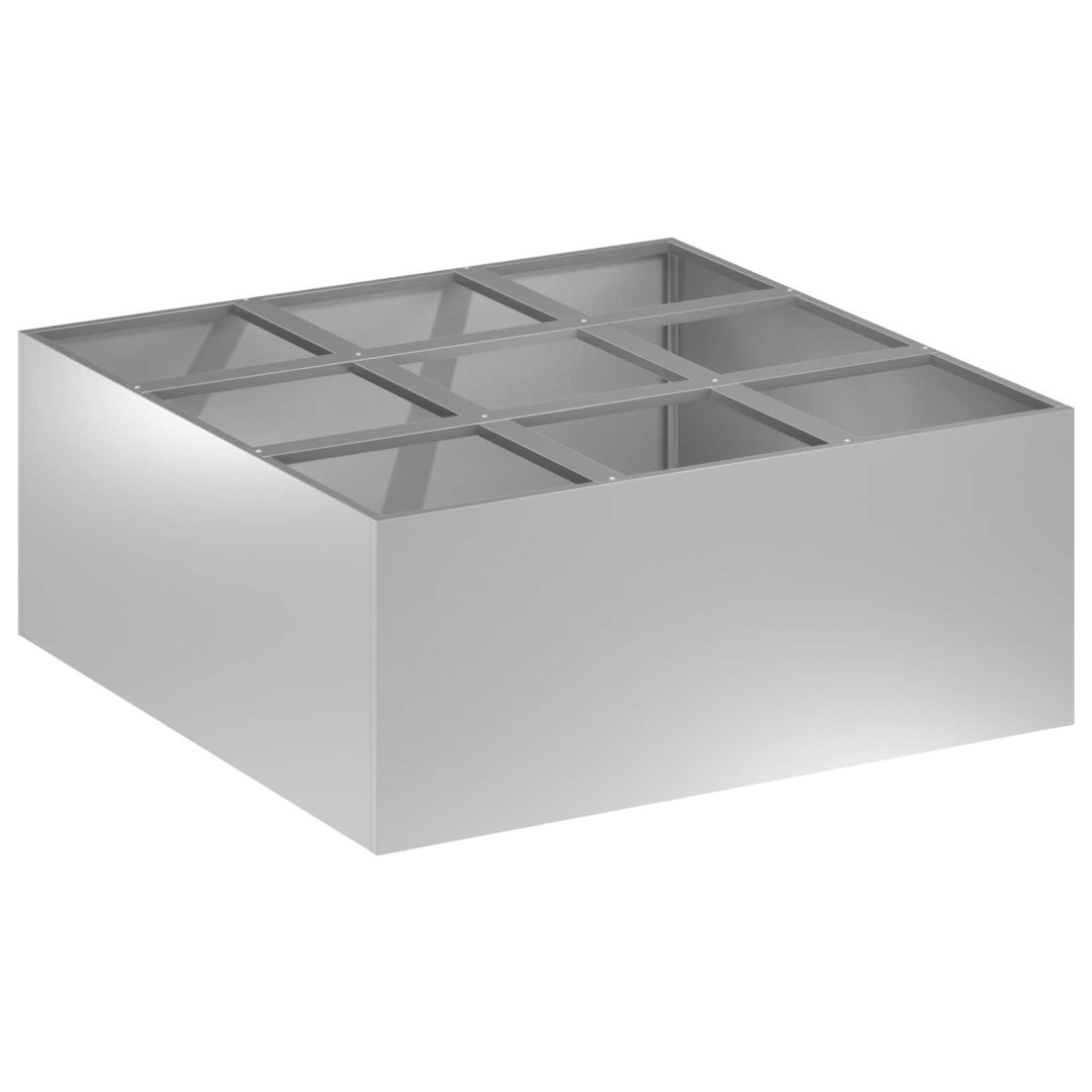 Doniczka ogrodowa srebrny 100 x 100 x 30 cm Stal ocynkowana