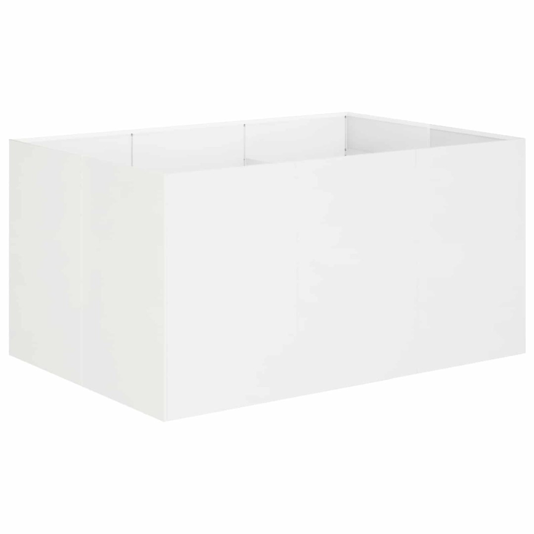 Doniczka ogrodowa Biały 120 x 80 x 60 cm Stal zimnogięta