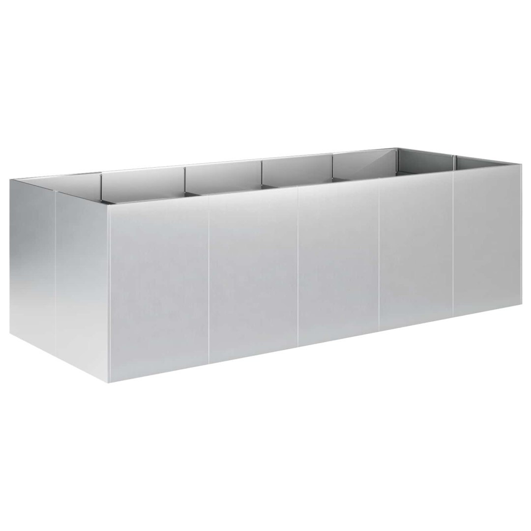 Doniczka ogrodowa srebrny 200 x 80 x 60 cm Stal ocynkowana