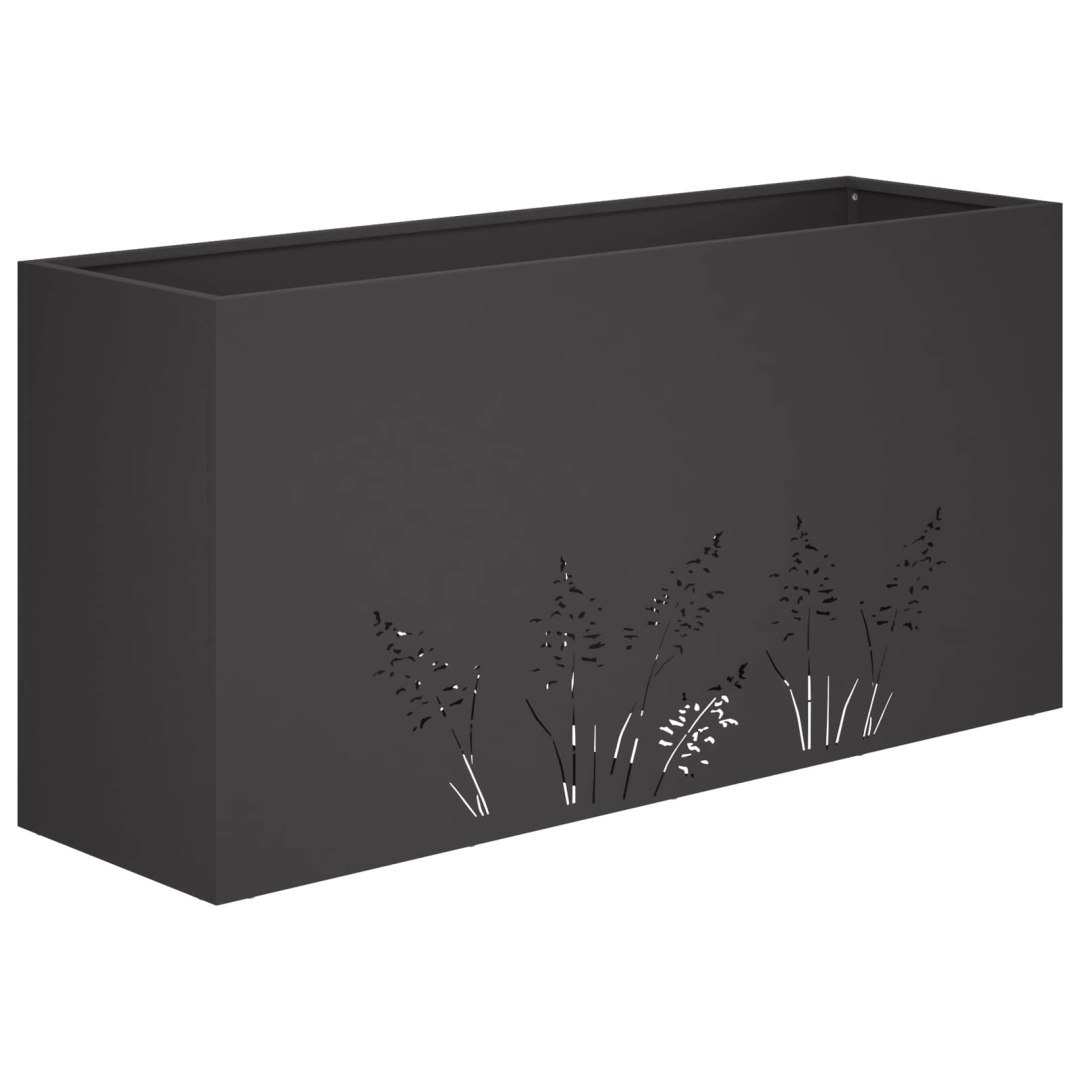 Doniczka ogrodowa Czarny 100 x 20 x 49 cm Stal zimnogięta