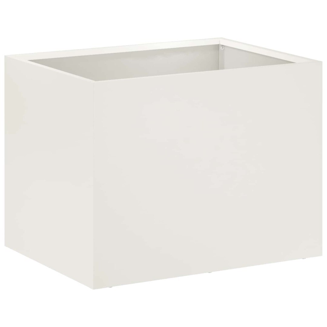 Doniczka ogrodowa Biały 40 x 30 x 30 cm Stal zimnogięta