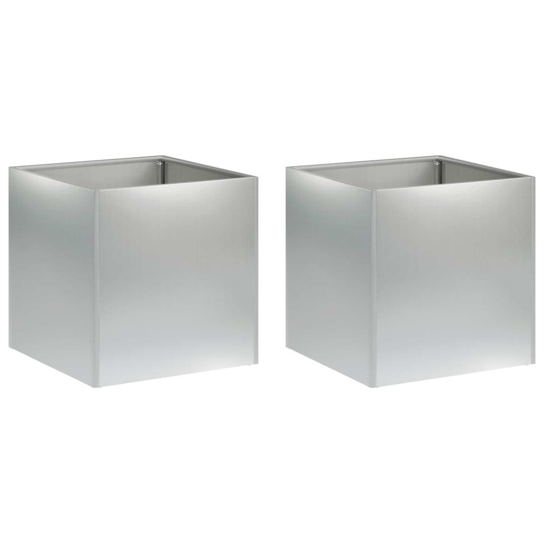 Doniczka ogrodowa 2 szt. srebrny 25 x 25 x 25 cm