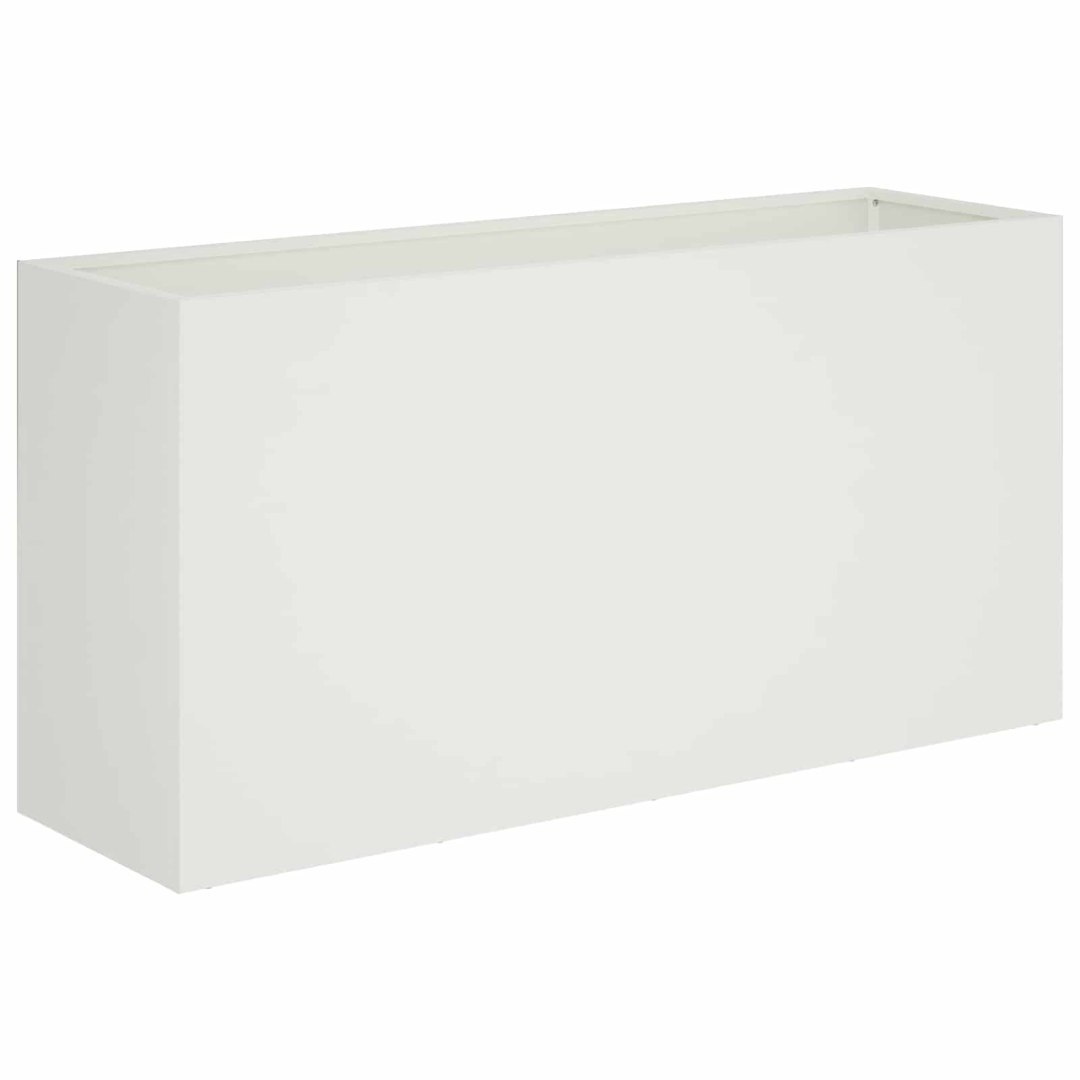 Doniczka ogrodowa Biały 100 x 30 x 40 cm Stal zimnogięta