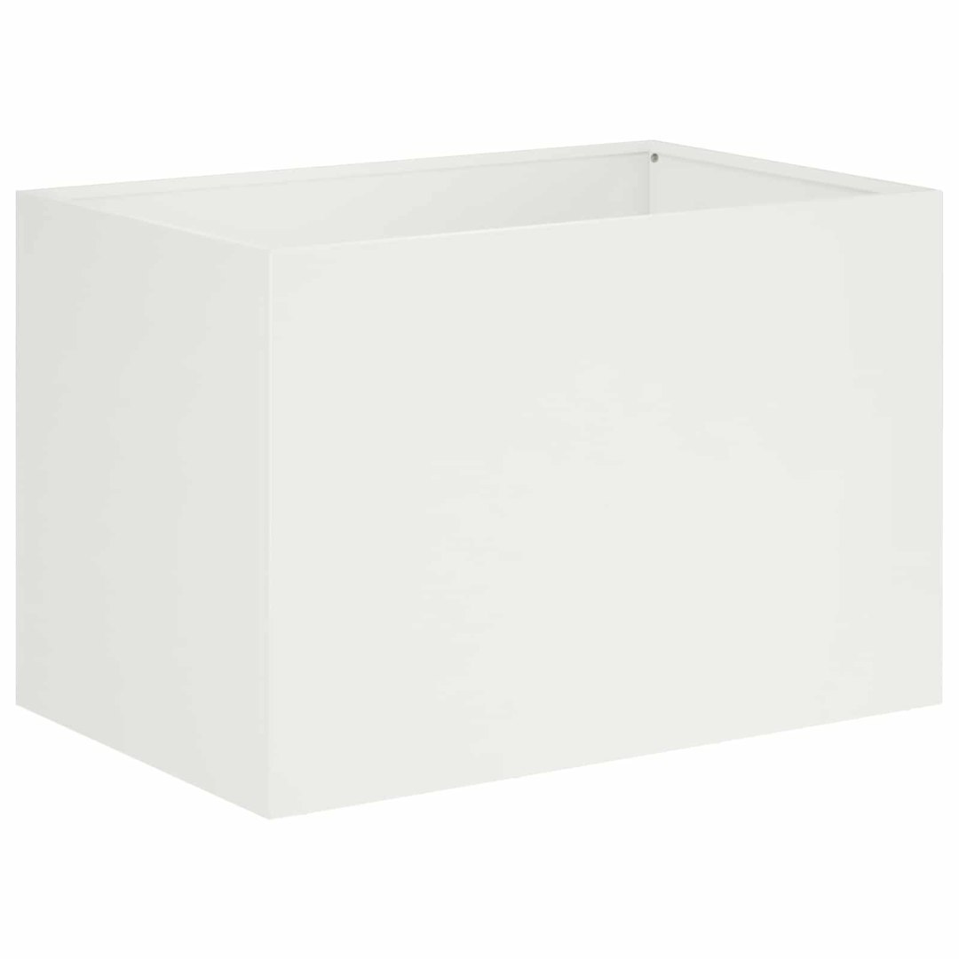 Doniczka ogrodowa Biały 50 x 40 x 40 cm Stal zimnogięta