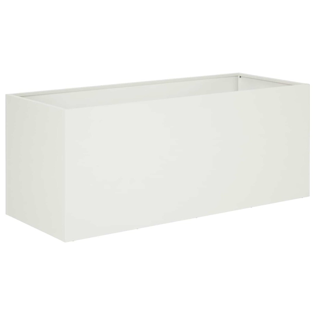 Doniczka ogrodowa Biały 100 x 40 x 40 cm Stal zimnogięta