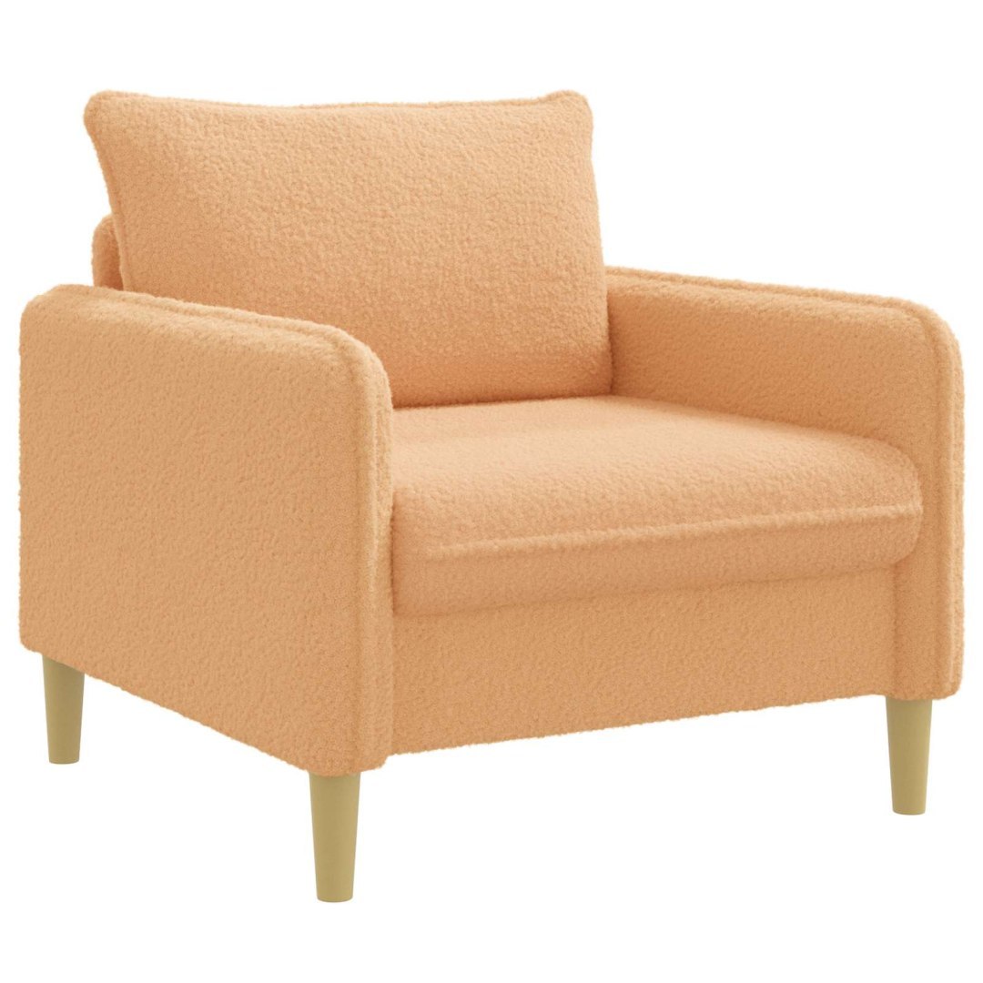 Fotel XL Beżowy Bouclé