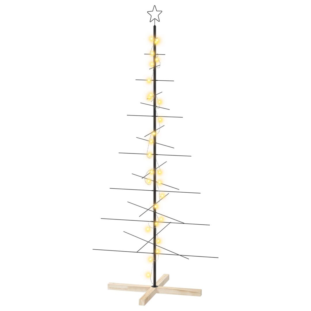 Metalowa choinka ze stojakiem KUOPIO 180 cm Ciepła biel Stal