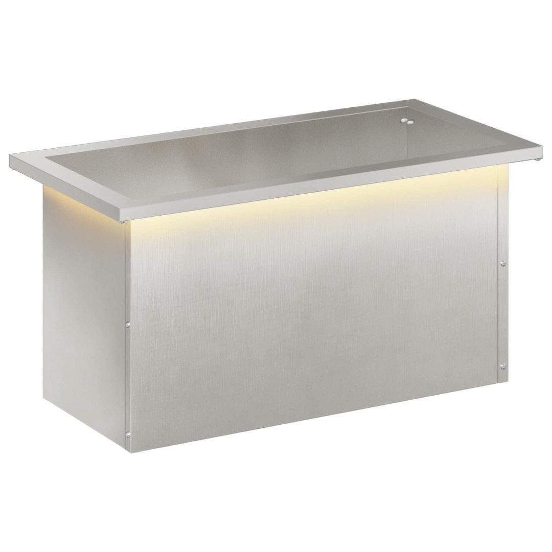 Donica ogrodowa z oświetleniem LED srebrny 30 x 60 x 30 cm