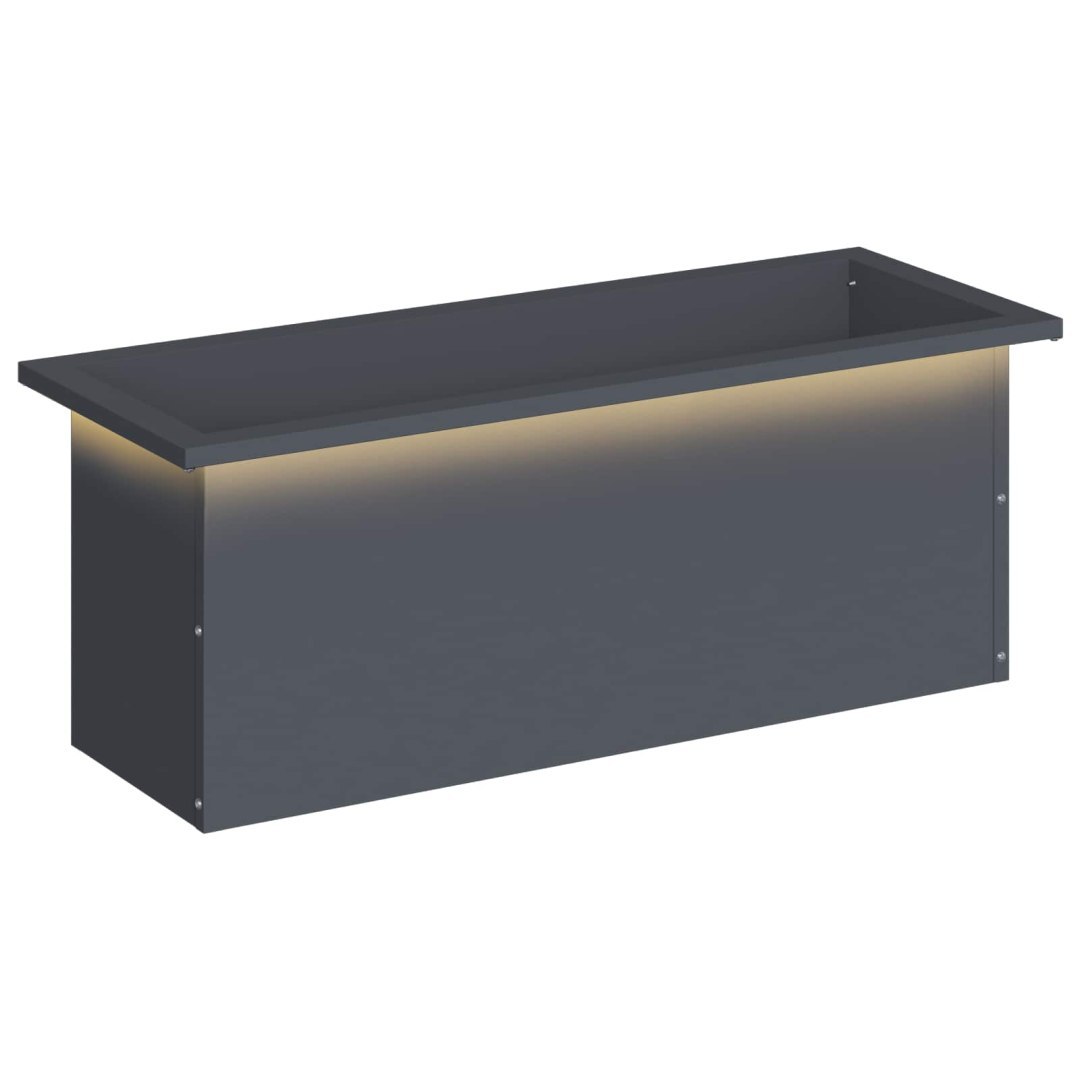 Donica ogrodowa z oświetleniem LED Antracyt 30 x 80 x 30 cm