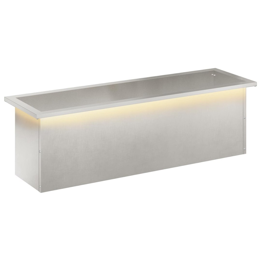 Donica ogrodowa z oświetleniem LED srebrny 30 x 100 x 30 cm