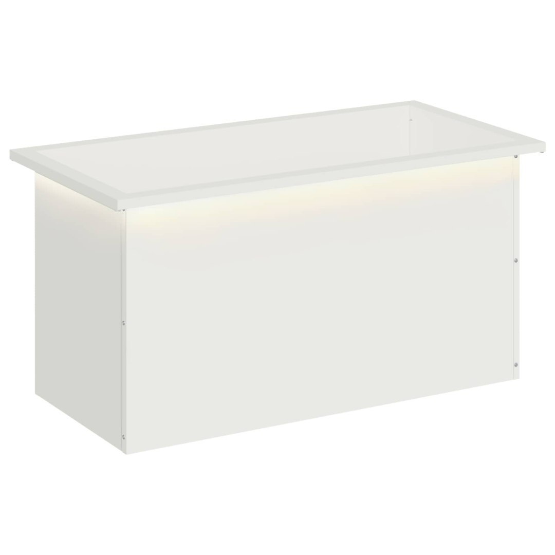Donica ogrodowa z oświetleniem LED Biały 40 x 80 x 40 cm Stal