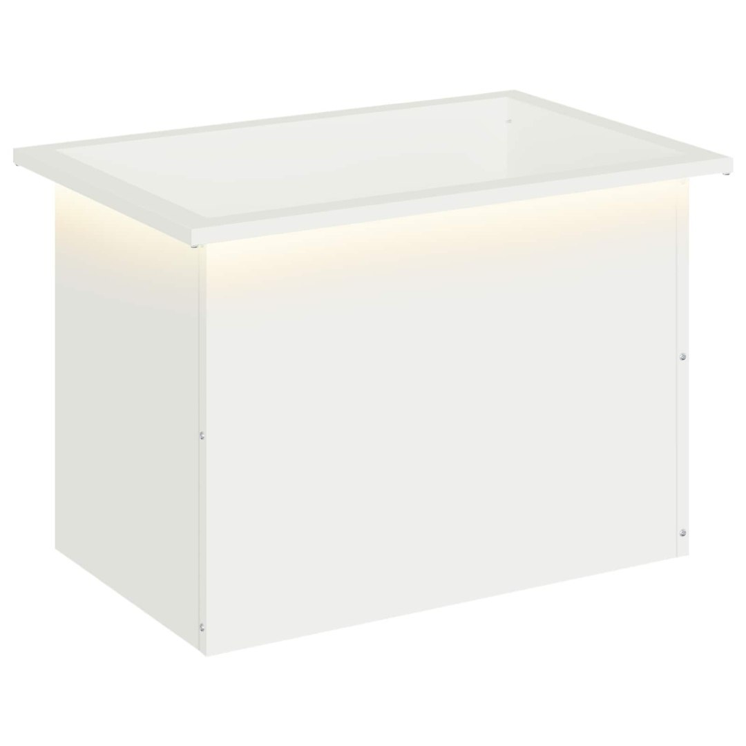 Donica ogrodowa z oświetleniem LED Biały 40 x 60 x 40 cm Stal