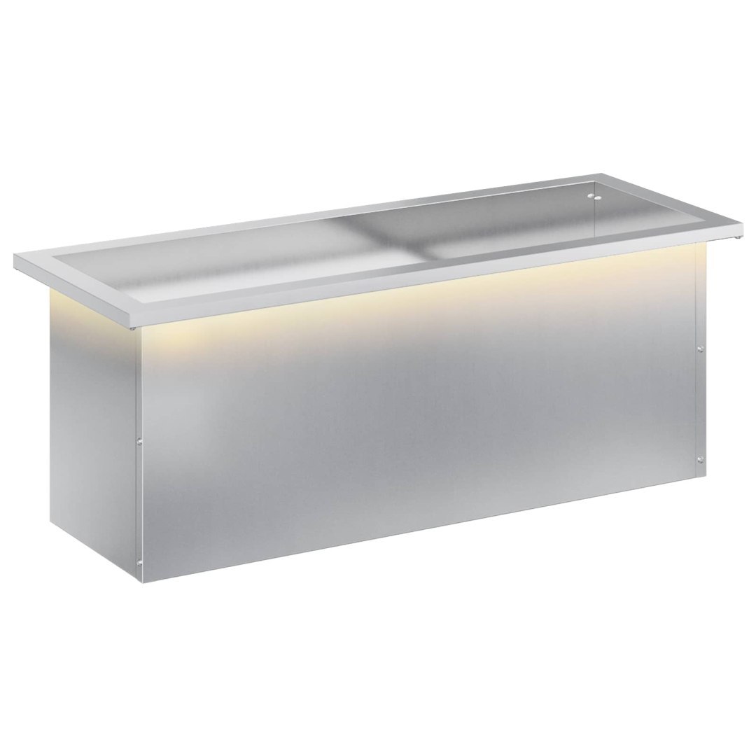 Donica ogrodowa z oświetleniem LED srebrny 30 x 80 x 30 cm