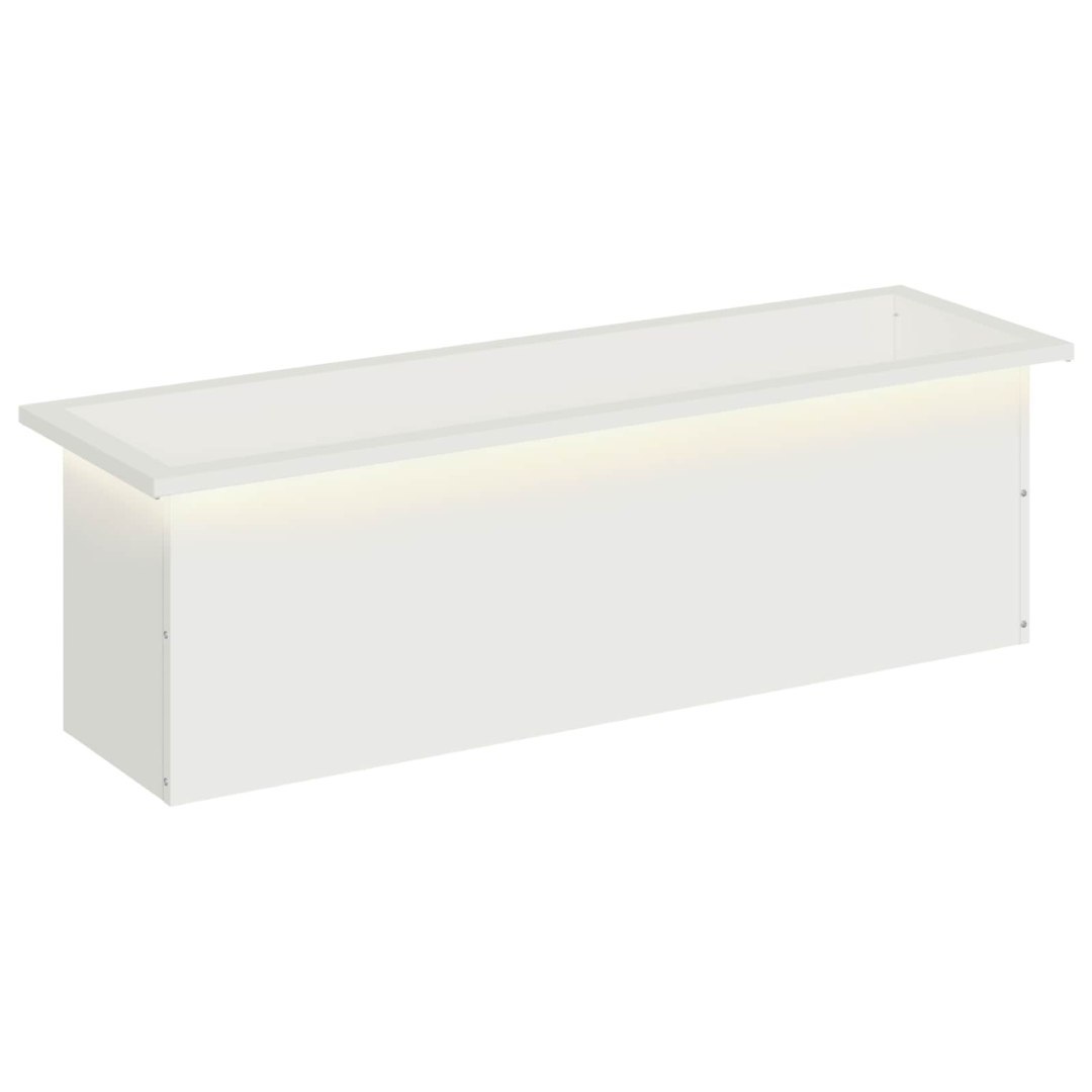 Donica ogrodowa z oświetleniem LED Biały 30 x 100 x 30 cm Stal