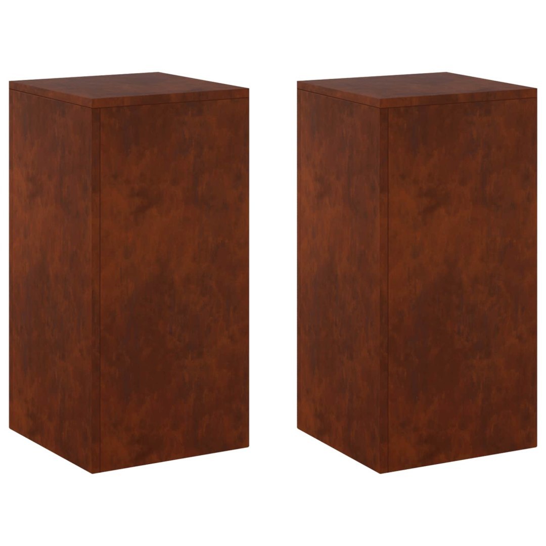 Stojak na rośliny 2 pcs Rdzawy 30 x 30 x 60 cm Stal kortenowska