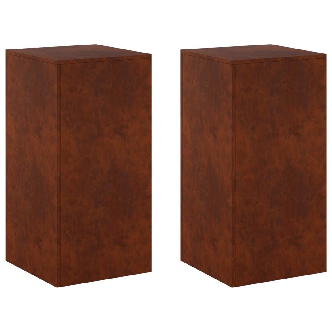 Stojak na rośliny 2 pcs Rdzawy 40 x 40 x 80 cm Stal kortenowska
