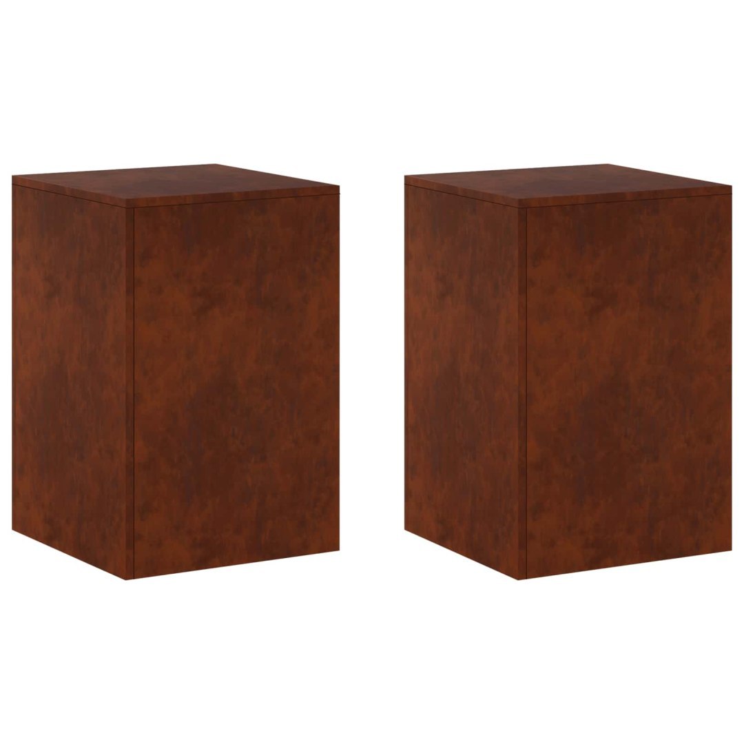 Stojak na rośliny 2 pcs Rdzawy 40 x 40 x 60 cm Stal kortenowska