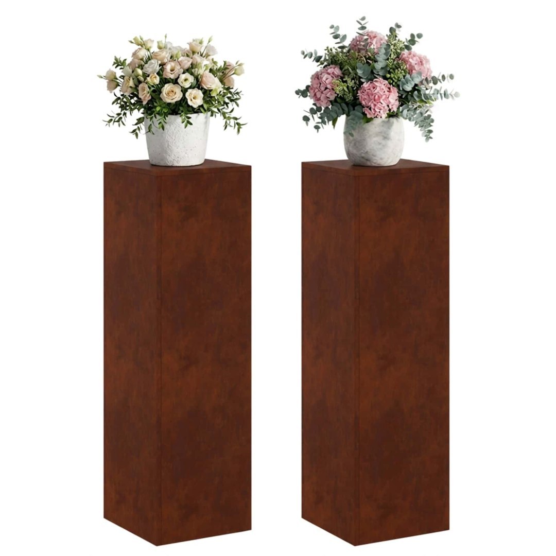 Stojak na rośliny 2 pcs Rdzawy 30 x 30 x 100 cm