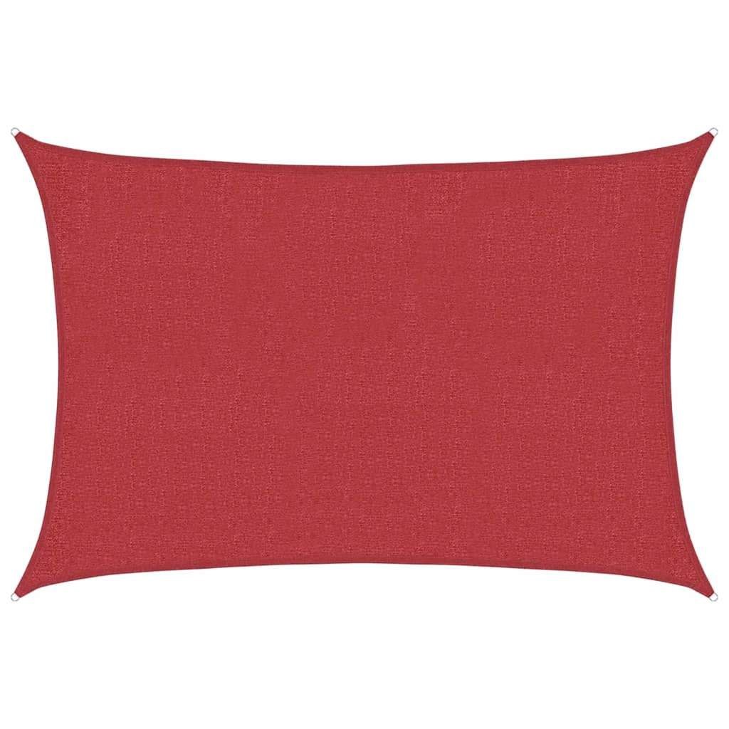 Żagiel przeciwsłoneczny, 160 g/m², czerwony, 2,5x3,5 m, HDPE