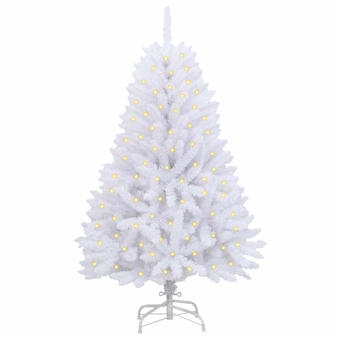 Sztuczna choinka 150 LED PVC i stal Biały