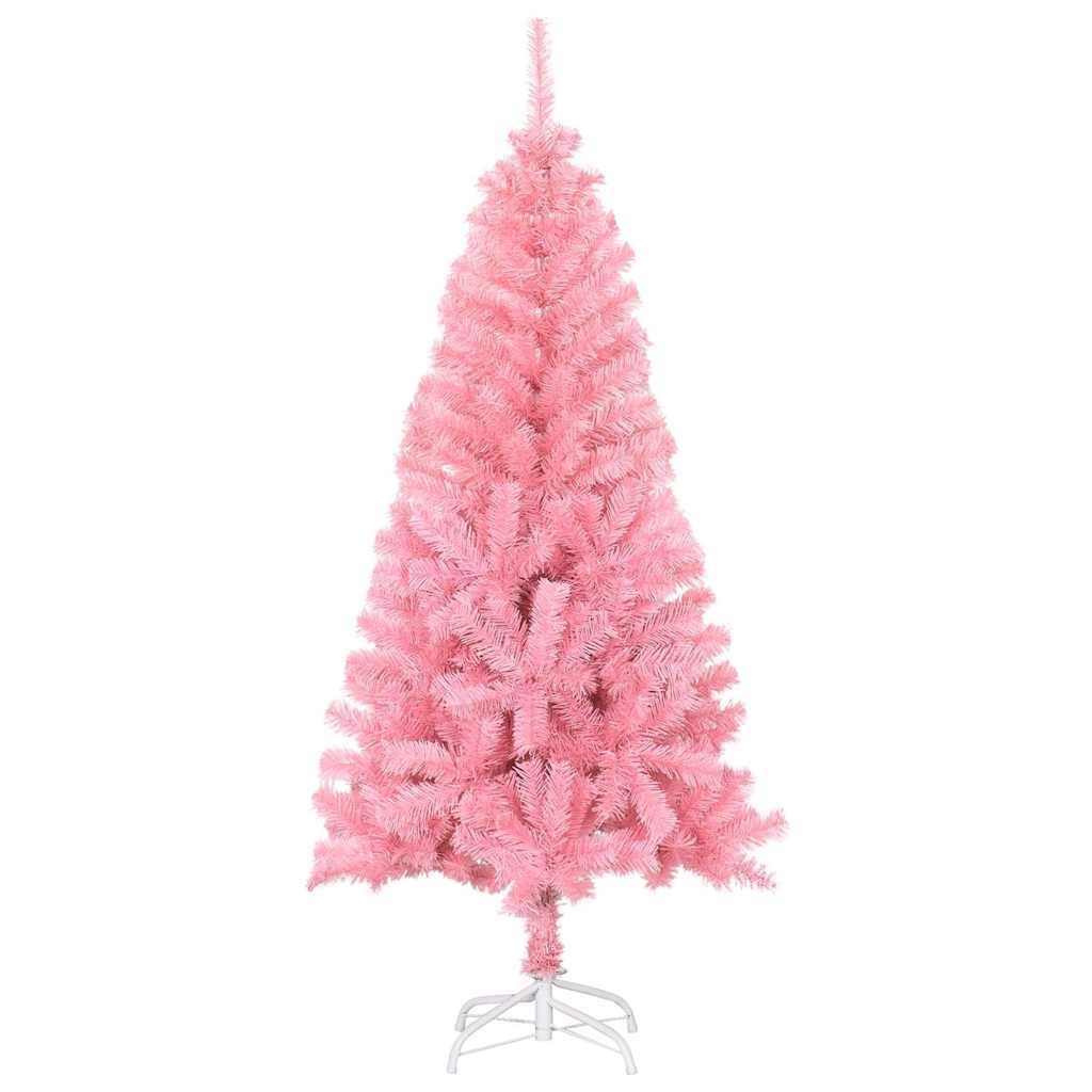 Sztuczna choinka ze stojakiem, różowa, 120 cm, PVC