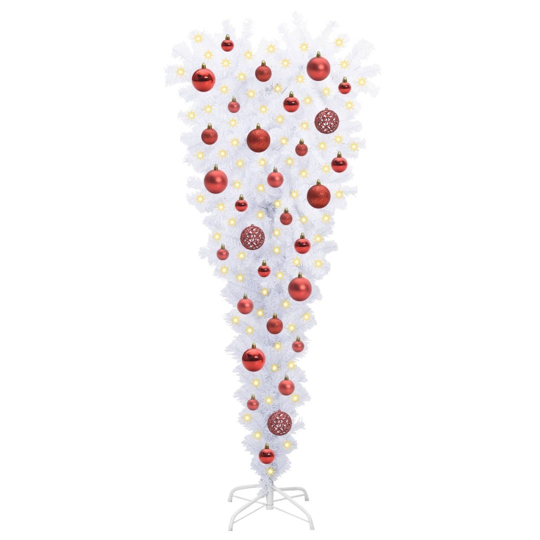 Sztuczna choinka z 150 diodami LED Biały 120 cm PVC i Stal