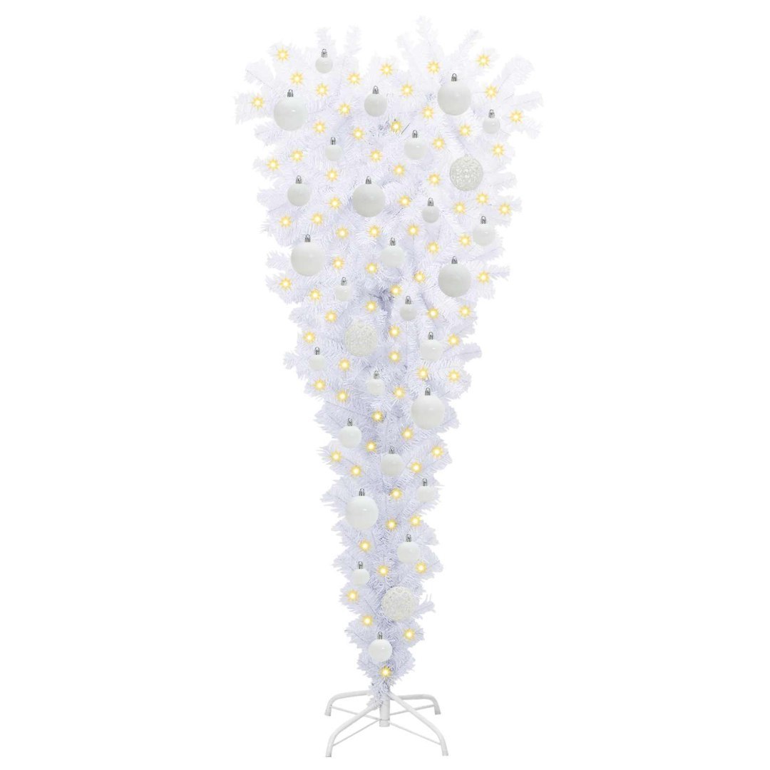 Sztuczna choinka z 150 diodami LED Biały 120 cm PVC i Stal