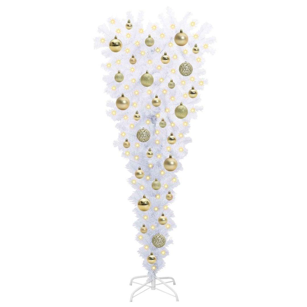 Sztuczna choinka z 150 diodami LED Biały 120 cm PVC i Stal