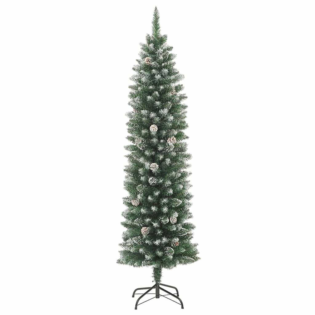 Sztuczna, wąska choinka ze stojakiem, 210 cm, PVC