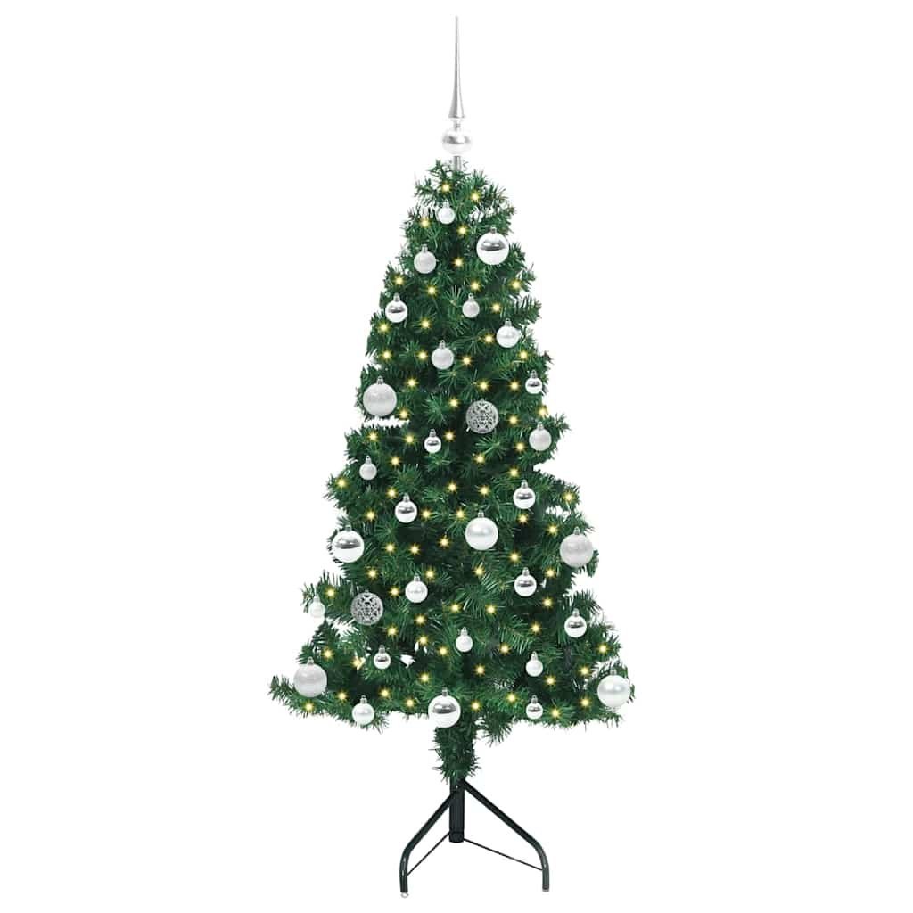 Rogowa Sztuczna Choinka z podstawą Zielony 150 cm PVC i Metal