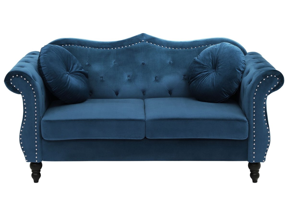 Sofa dla 2 osób SKIEN II Welur Granatowy