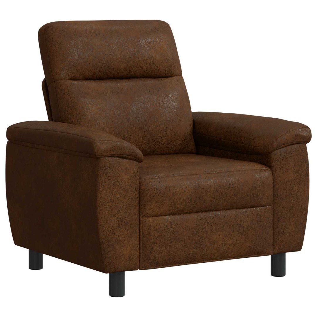 Sofa brązowy 95 x 90 x 95 cm Skóra zamszowa