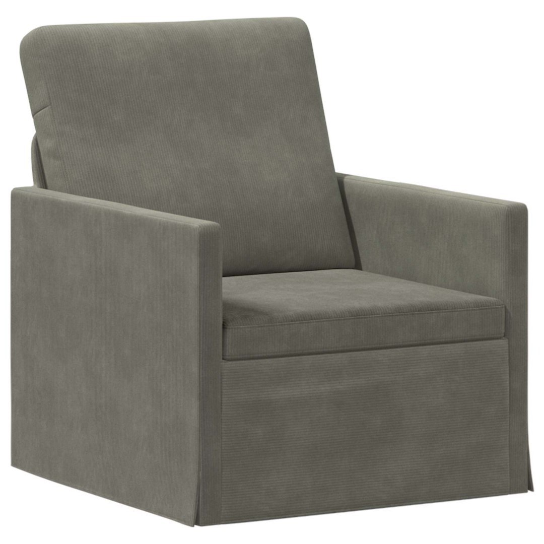 Fotel jasnoszary 70 x 81 x 82 cm Tkanina sztruksowa