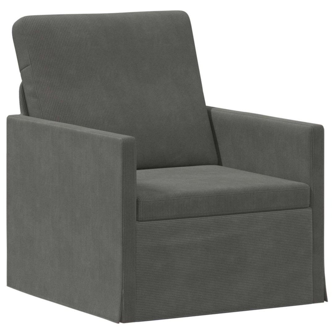 Fotel ciemnoszary 70 x 81 x 82 cm Tkanina sztruksowa