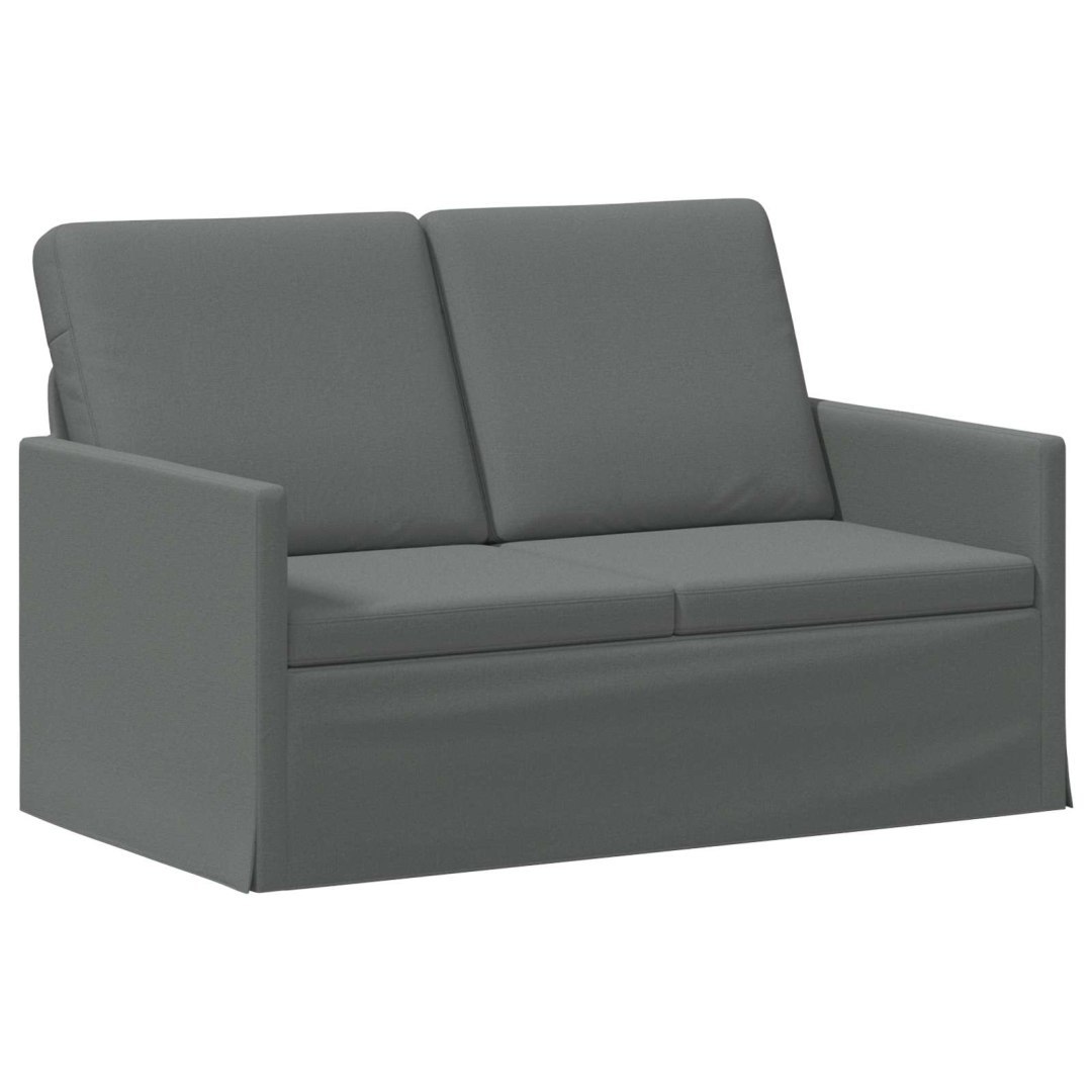 Sofa dwuosobowa ciemnoszary 130 x 81 x 82 cm tkanina