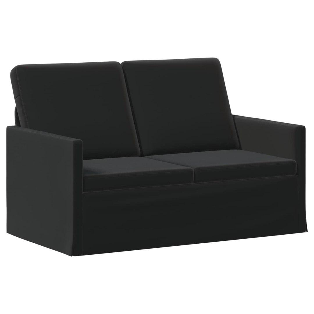 Sofa dwuosobowa Czarny 130 x 81 x 82 cm Welur