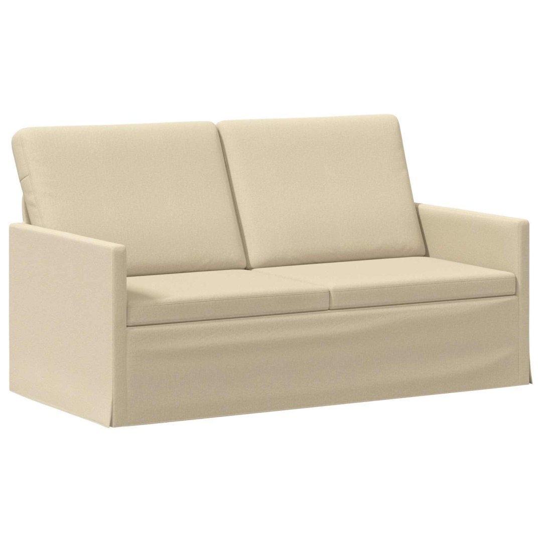 Sofa dwuosobowa kremowy 150 x 81 x 82 cm tkanina