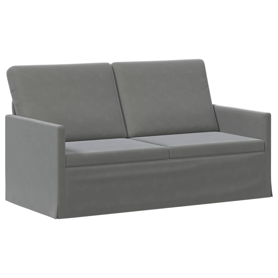 Sofa dwuosobowa ciemnoszary 150 x 81 x 82 cm Welur