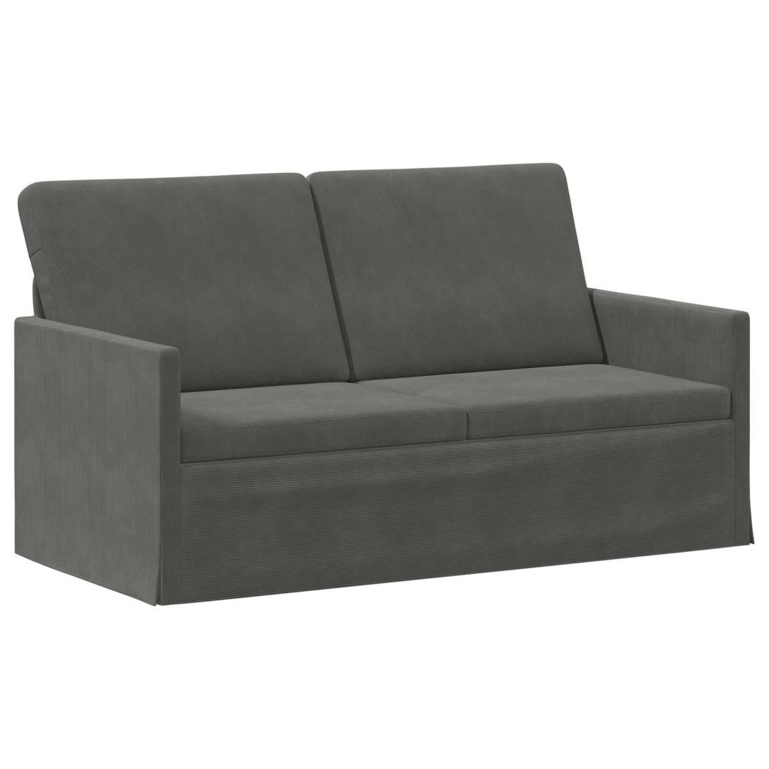 Sofa dwuosobowa ciemnoszary 150 x 81 x 82 cm Tkanina sztruksowa