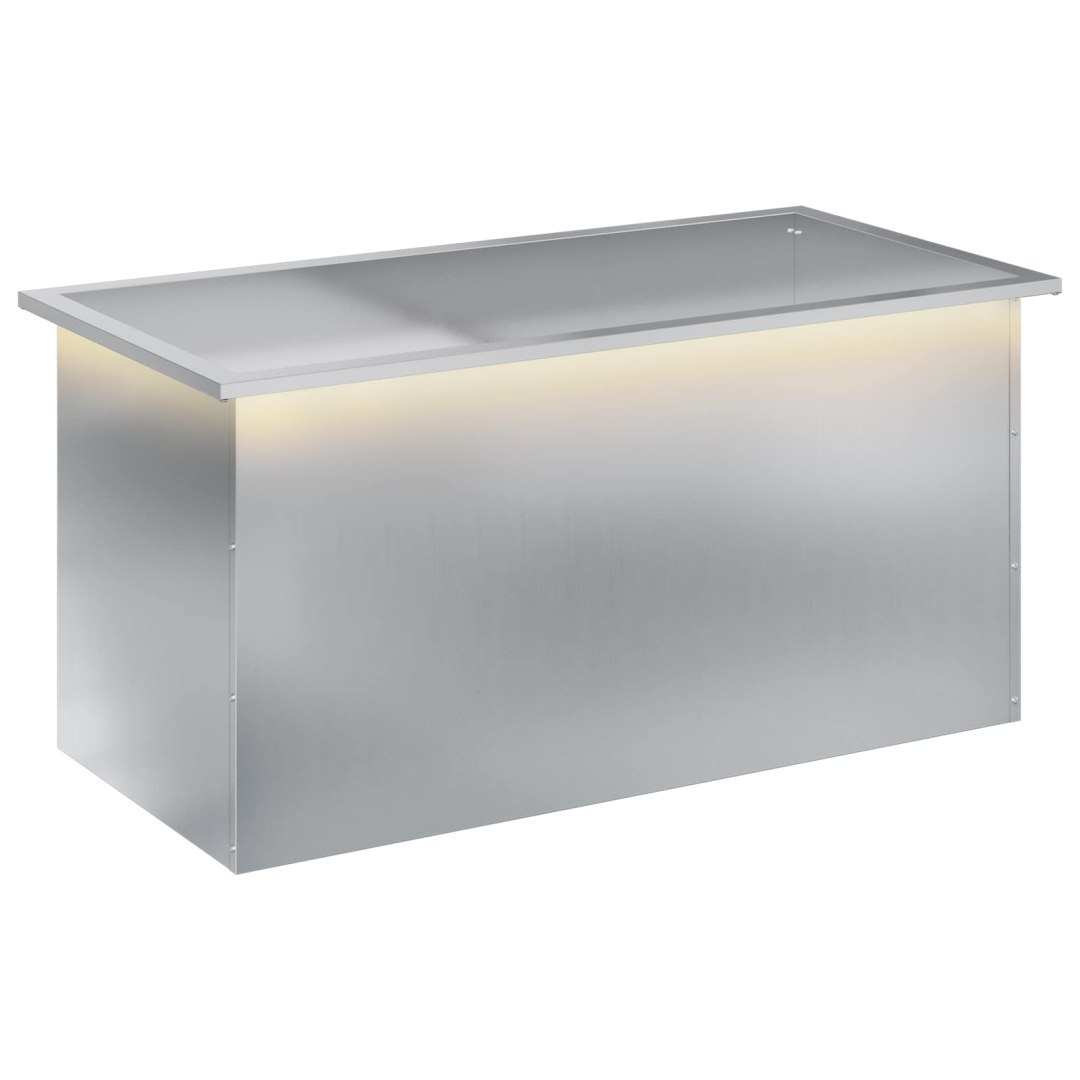 Donica ogrodowa z oświetleniem LED srebrny 50 x 100 x 48 cm
