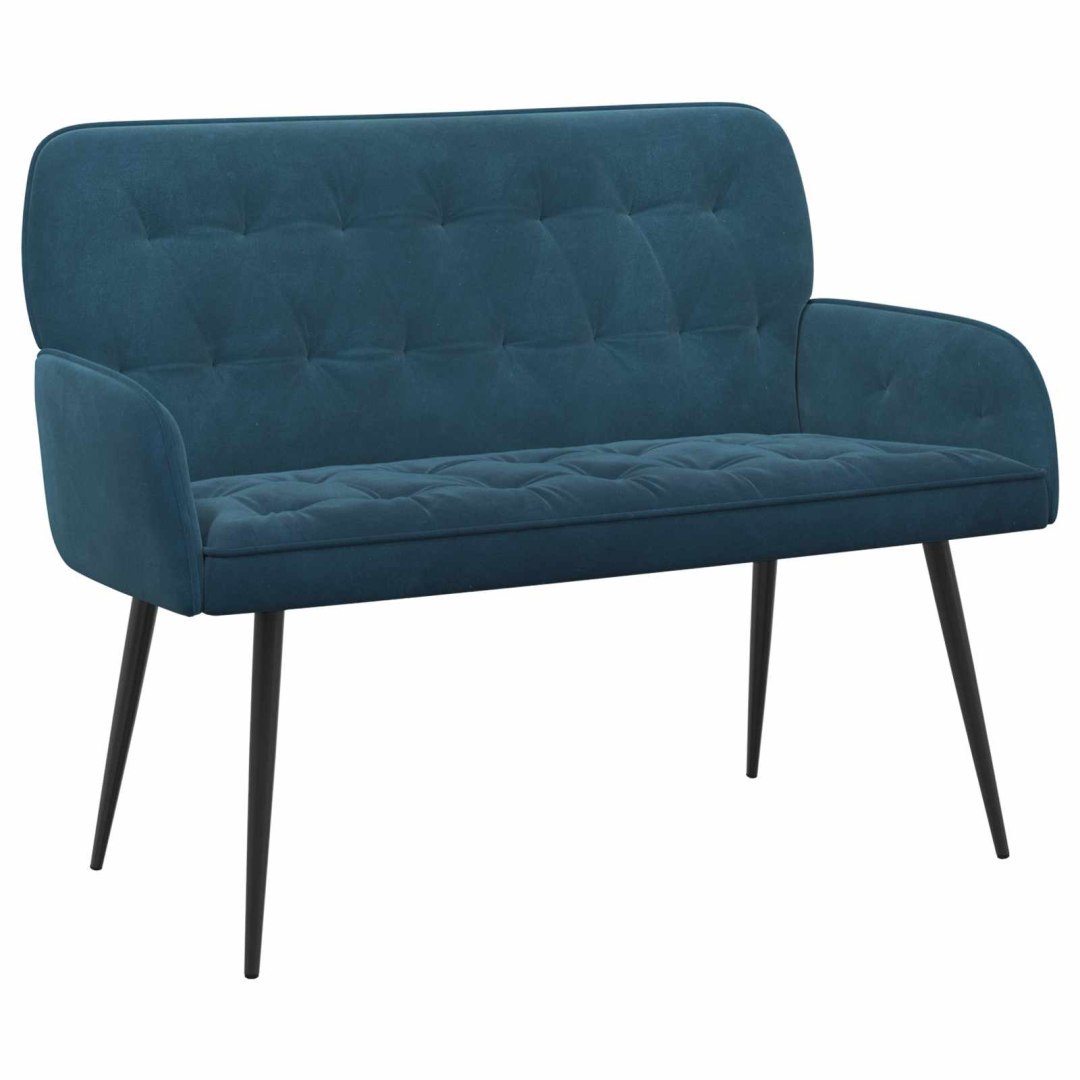 Sofa dwuosobowa z metalowymi nóżkami 2-osobowy niebieski Welur