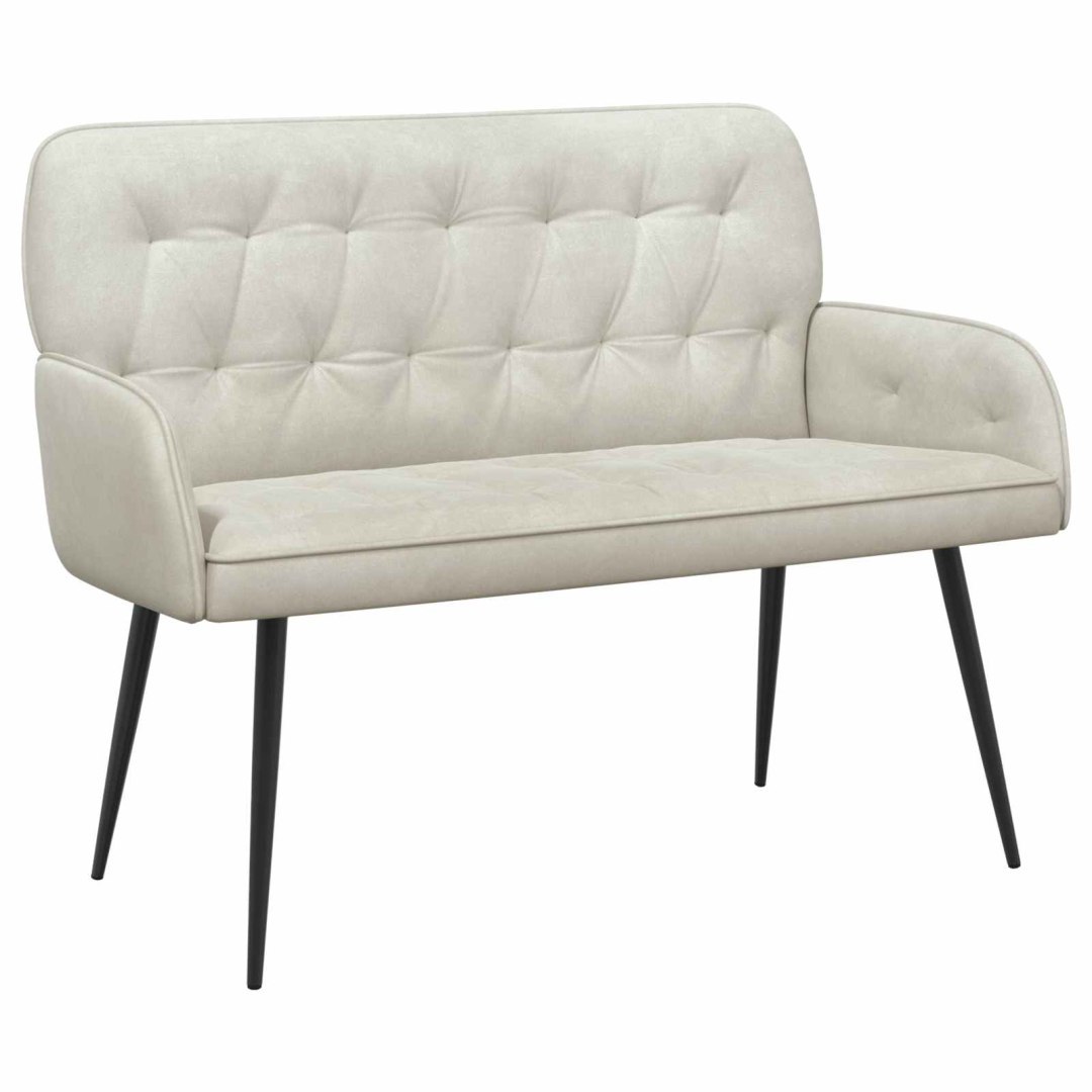 Sofa dwuosobowa z metalowymi nóżkami 2-osobowy kremowy Welur